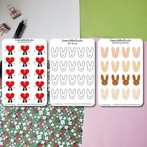 Bad Bunny Sticker Sheet| Un Verano Sin Ti Sticker| Bad Bunny Concha Stickers |  Bujo Stickers | Bad Bunny Stickers | Concha Bad Bunny