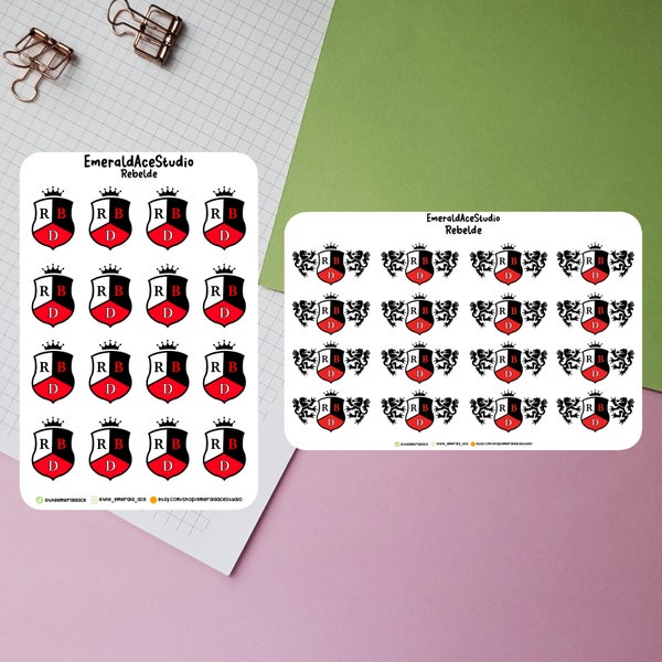 Rebelde Sticker Sheet | Rebelde Stickers | School Stickers | Bujo Sticker | Bujo Sticker Sheets |Planner Stickers| RBD Sticker |Pink Rebelde