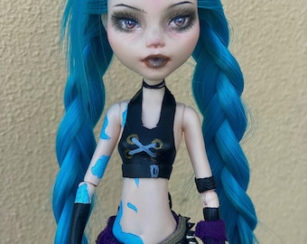 doll jinx arcane lol g1 ooak repaint custom