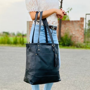 Black Leather Tote Woman Leather Bag Leather Tote Bag Tote Leather Bag Leather Shopping Bag Woman Shoulder Bag Woman Leather Purse Etsy Canada
