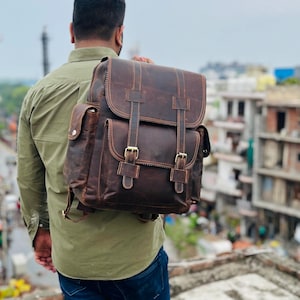 Personalized Leather Backpack, Full Grain Leather Bag, Leather Travel Backpack, Office School Bag, Laptop Backpack, Large capacity Best Gift
