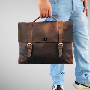 Leather Briefcase,Brown Leather Briefcase, Men Leather Briefcase, Laptop Bag, Leather bag, Gift for Him, Shoulder Bag, Men Briefcase