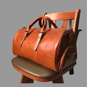 Monogrammed Leather Weekender Bag Luggage bag Personalized Leather Duffle Bag Carry On Travel Bag For Men overnight bag Birthday Gift