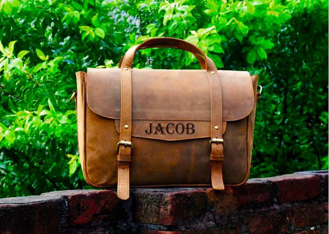 Personalized Leather Messenger Bag Men's Messenger Bag Etsy