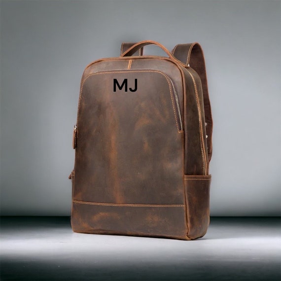 Full Grain Leather Backpack: Handmade Vintage Travel Rucksack, 17 Inch Laptop  Bag Minimalist Laptop Bag Personalized Bag Men Birthday Gift - Etsy