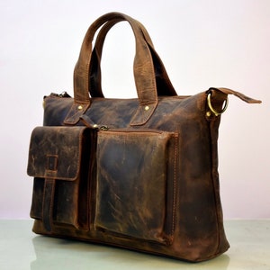 Leder Aktentasche, Braune Lederne Aktentasche, Herren Leder Aktentasche, Laptop Tasche, Ledertasche, Geschenk für Ihn, Umhängetasche, Herren Aktentasche Geschenk