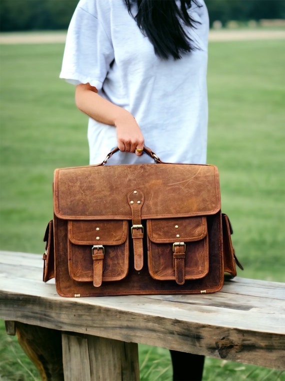 Cowhide leather messenger bag sale