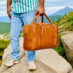 21“ Leather Duffle Bag, Personalized Leather Travel Bag, Weekend Luggage Overnight Bag, Leather Bag, Leather Bag handbag, Christmas Gift