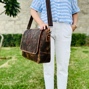 Personalized accessories leather messenger bag men with shoulder strap, leather laptop bag, messenger satchel bag, lawyer briefcase men
