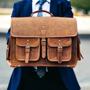 Full Grain Cowhide Leather Messenger Bag Rustic Leather Laptop bag Personalized Bag Handmade Messenger bag Leather briefcase Birthday Gift
