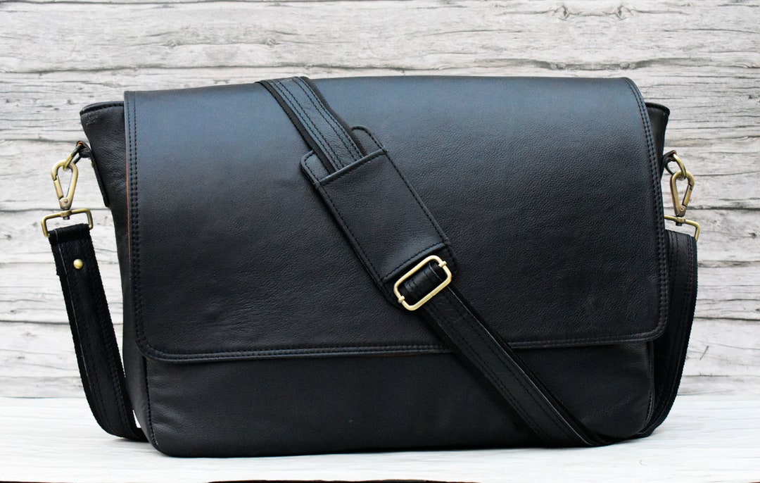 Full Grain Cowhide Leather Messenger Bag, Personalized Leather Laptop