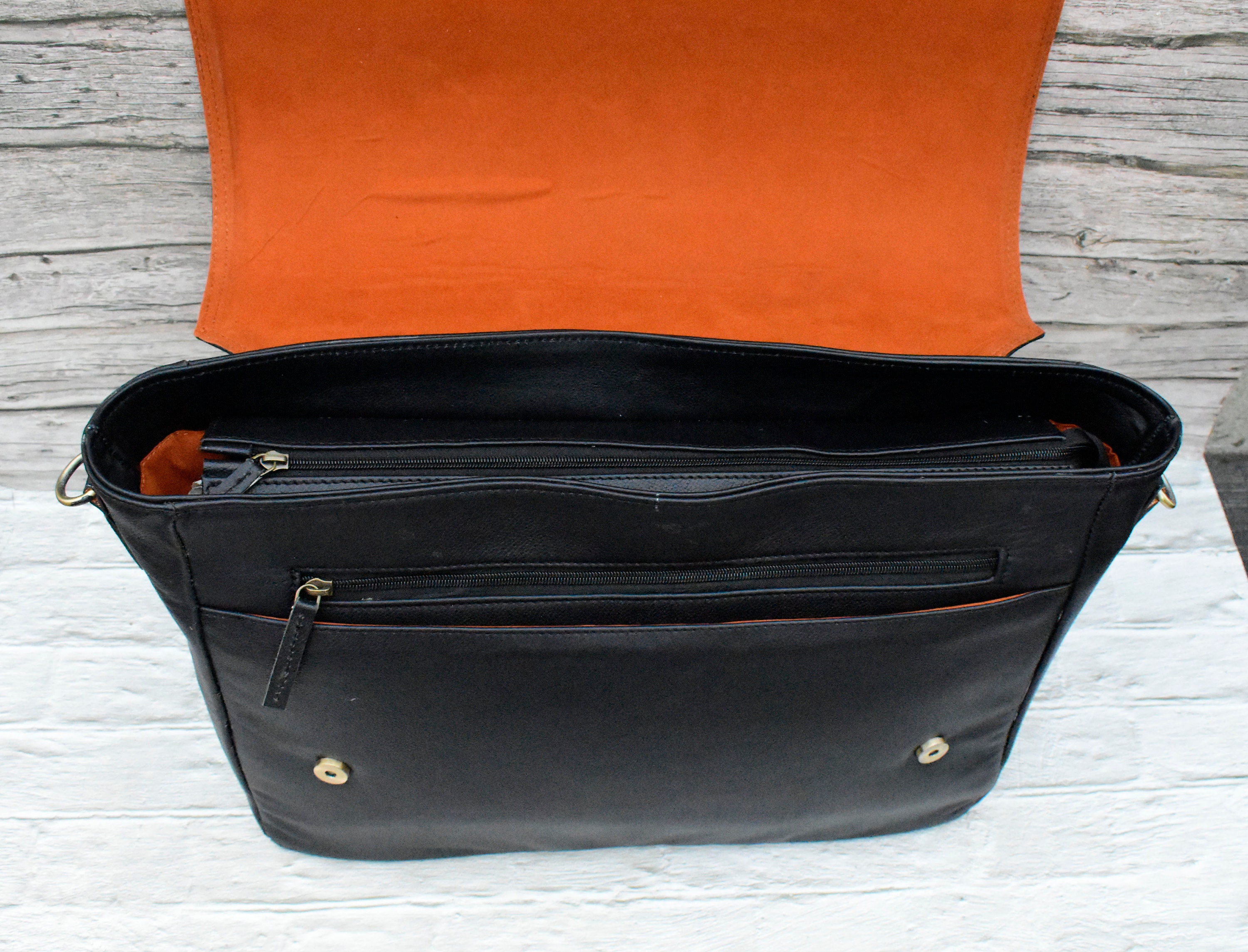 Black Leather Messenger Bag Black Cowhide Leather Laptop Bag Etsy