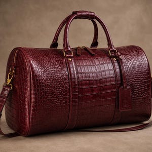 Luxus Leder Duffel Bag – Handgemachte Wochenendtasche aus Echtleder