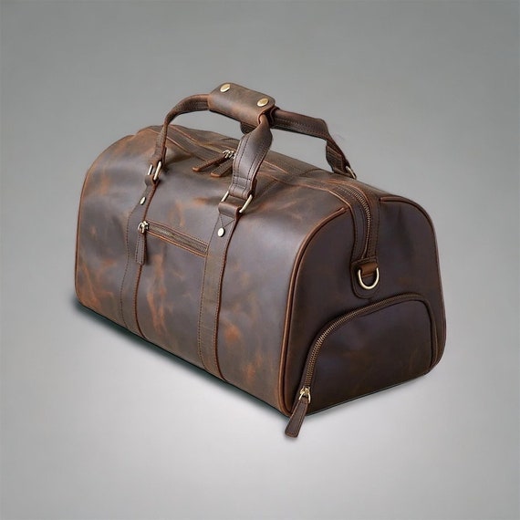 Leather Duffel Bag Weekender Luggage Duffel Gym Bag Laptop