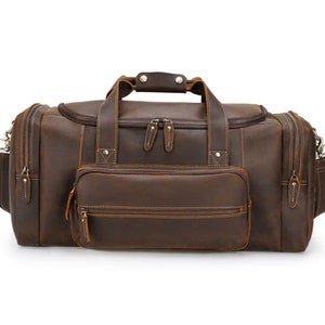 Personalized leather Overnight bag Leather Weekender Bag Handmade Leather Duffel Bag Leather Travel Bag Gift For Him Birthday Gift