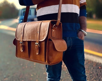 Handmade Leather Camera Bag: DSLR, Sony, Canon - Free Personalization, Vintage leather Nikon Camera Bag Leather Travel bag Birthday Gift