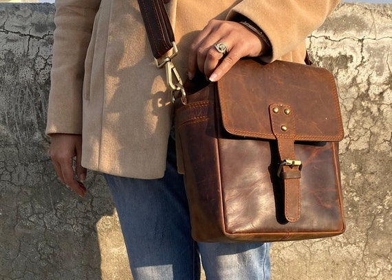 Leather Camera Bag Shoulder Bag Case for Canon Nikon Sony SLR