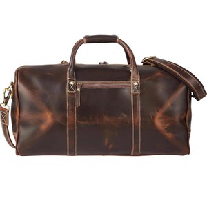 Personalised Handmade Leather Duffle Bag, Large Travel Bag, Mens Weekender Bag Holdall Overnight Holiday Vacation Duffel Birthday Gift