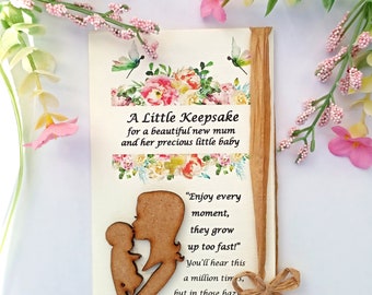 Belle carte NOUVEAU BÉBÉ Nouvelle carte SOUVENIR de maman Profitez de chaque instant où ils grandissent trop vite nouvelle carte de soutien de maman Poème de la maternité Nouveau poème de bébé