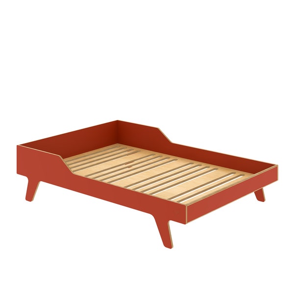 NUKI Dream Double Bed Brique symétrique en contreplaqué de bouleau avec le stratifié de brique de la plus haute qualité