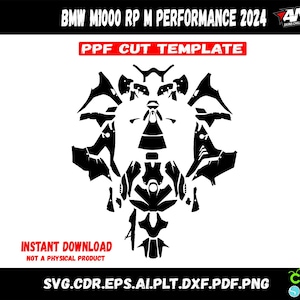 BMW M1000 RP M Performance 2024 ppf skin template vector skin layout skin die cuts file svg skin Cricut Silhouette SVG Vector cut file