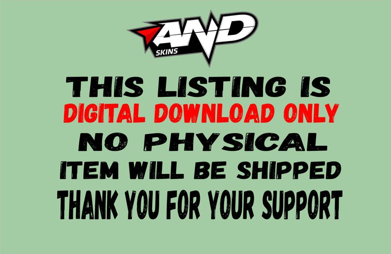 K&ouml;nnte beinhalten: Eine digitale Download-Liste f&uuml;r ein Produkt. Der Text lautet "AND SKINS THIS LISTING IS DIGITAL DOWNLOAD ONLY NO PHYSICAL ITEM WILL BE SHIPPED THANK YOU FOR YOUR SUPPORT".