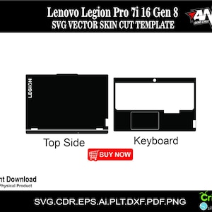 Lenovo Legion Pro 7i 16 Gen 8 skin template vector skin layout skin die cuts file svg skin Cricut Silhouette Eps Cutting template laptop