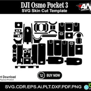 dji osmo pocket 3 skin vector template skin layout skin die cuts file svg skin Cricut Silhouette Eps ai Cutting dji osmo pocket 3 cut file