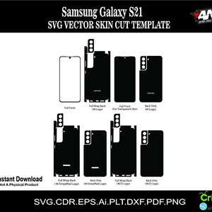 Samsung Galaxy S21 skin vector template skin layout skin die cuts file svg skin Cricut Silhouette Eps Cutting template laptop Skin SVG