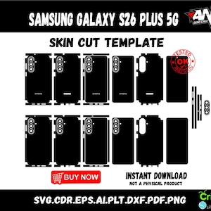 Samsung Galaxy S26 Plus 5G skin vector template skin layout skin die cuts file svg skin Cricut Silhouette Eps ai Cutting template