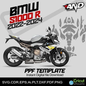 BMW S1000 R (2022-2024) ppf skin mall vektor skin layout skin die cuts fil svg skin Cricut Silhouette SVG vektor klippfil