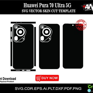 Huawei Pura 70 Ultra 5G skin vector template skin layout skin die cuts file svg skin Cricut Silhouette Eps ai Cutting template SVG Vector