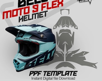 Bell Moto 9 Flex (L-XL) PPF Helm Vorlage Vektor Haut Layout Haut Stanzungen Datei SVG Haut Cricut Silhouette SVG Vektor geschnitten Datei