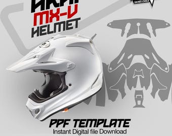 Arai MX-V (L-XL) PPF Helm Vorlage Vektor Haut Layout Haut Stanzungen Datei SVG Haut Cricut Silhouette SVG Vektor geschnitten Datei