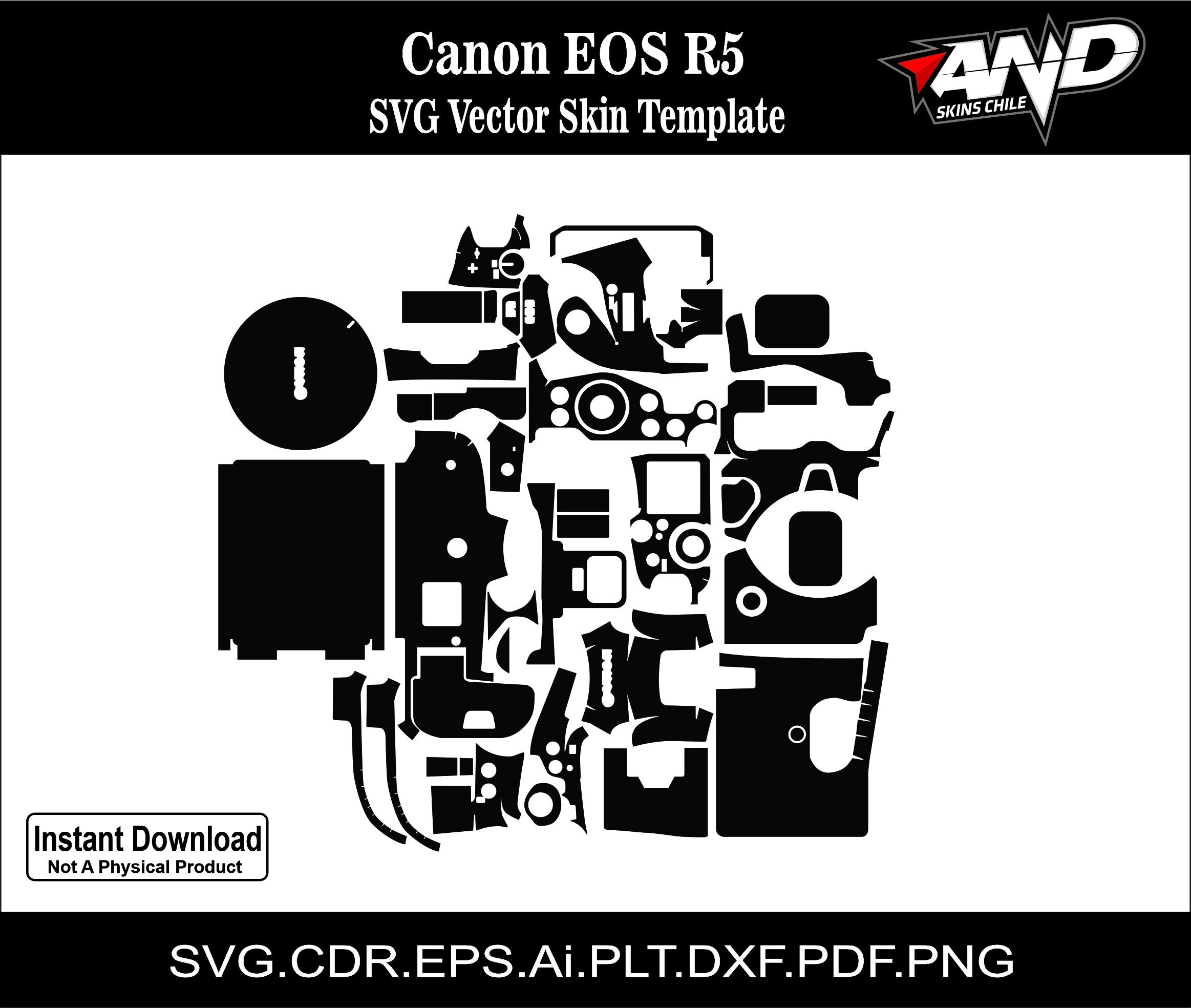 Png R5 Vector Canon R5 Skin Vector Templater Skin Layout Skin Die Cuts File Svg Skin ...