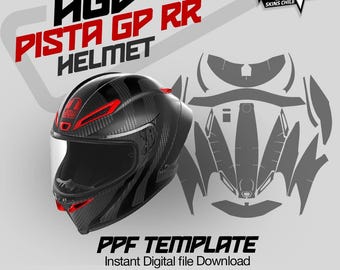 AGV Pista gp rr (L-XL) PPF Helm Vorlage Vektor Haut Layout Haut Stanzungen Datei SVG Haut Cricut Silhouette SVG Vektor geschnitten Datei