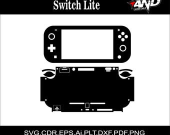 Switch Lite skin template vector skin layout skin die cuts file svg skin Cricut Silhouette Eps ai pdf Cutting template