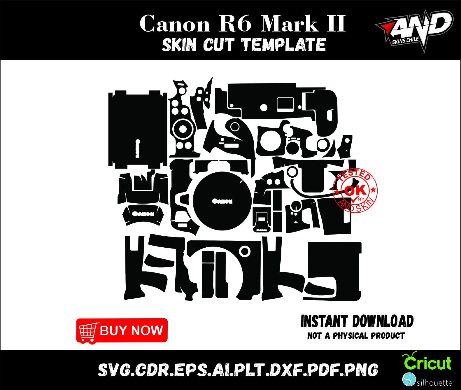 Hypronic R6 Vector Canon R6 Mark II Skin Template Vector Skin Die Cuts Skin Layout Skin ...