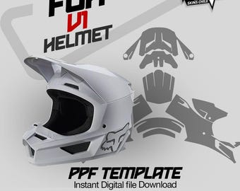 Fox V1 (L-XL) PPF Helm Vorlage Vektor Skin Layout Skin Die Cuts Datei SVG Skin Cricut Silhouette SVG Vektor Cut Datei