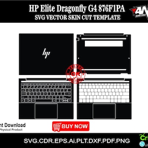 HP Elite Dragonfly G4 876F1PA skin vector template skin layout skin die cuts file svg skin Cricut Silhouette Eps ai Cutting template SVG