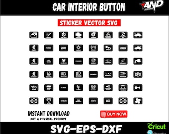 Car interior Button Sticker SVG Cricut Silhouette SVG Vector cut file Car interior Button Cricut SVG