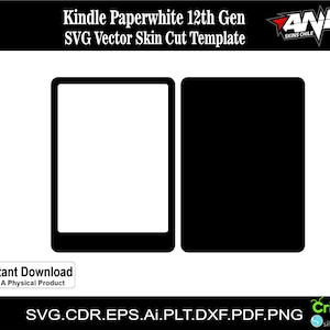 Kindle Paperwhite 12th Gen skin vector template skin layout cuts file svg skin Cricut Silhouette Eps ai paperwhite cutting Template E-reader