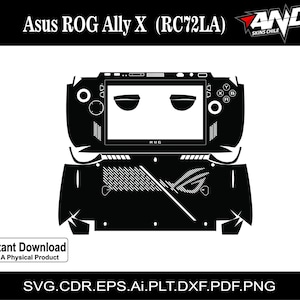 Asus ROG Ally X (RC72LA) skalmall Vektorfilsmall skal utstansad svg skallayout