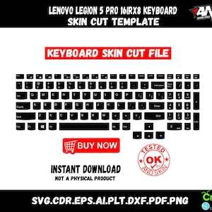 Lenovo Legion 5 Pro 16IRX8 Keyboard skin template vector skin layout skin die cuts file svg skin Cricut Silhouette SVG Vector cut file