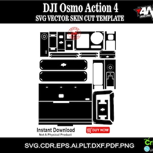 DJI Osmo Action 4 skin vector template skin layout skin die cuts file svg skin Cricut Silhouette Skin SVG Vector