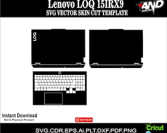 Lenovo LOQ 15IRX9 skin vector template skin layout skin die cuts file svg skin Cricut Silhouette Eps Cutting template Lenovo LOQ 15IRX9 SVG