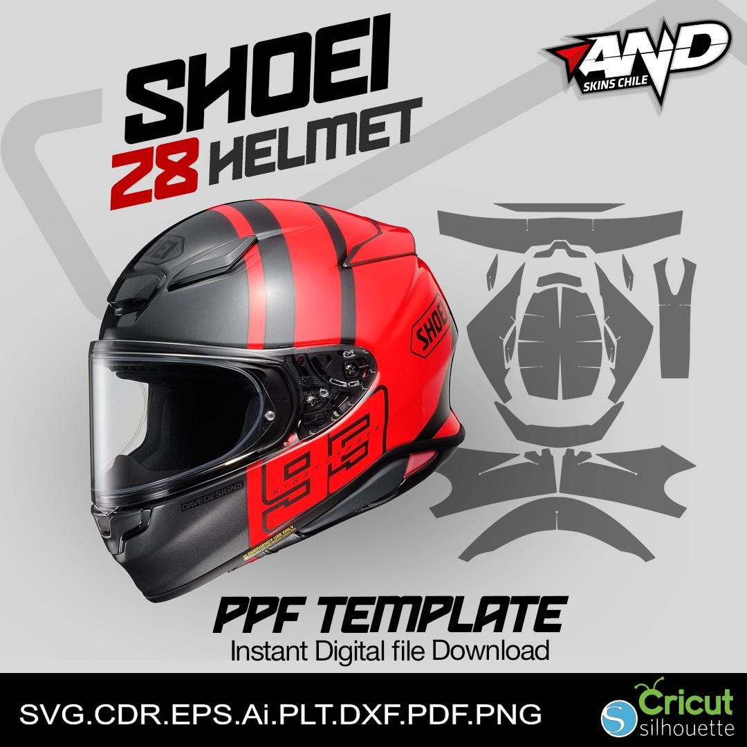 Shoei Z8 (XL-XXL) Ppf Helmet Template Vector Skin Layout Skin Die