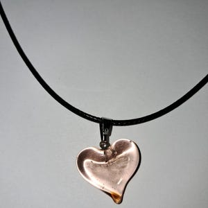 Transparent Pink Heart Glass Pendant Necklace