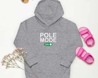 Sweat à capuche Sporty Eco pour enfants - Noir - Gris - Pole Mode On - Pole Dancewear - Pole Hoodie - Enfants