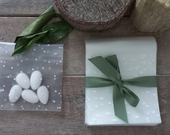Clear bags for confetti, lavender, dried flowers, confetti, biodegradable confetti, baby shower and baptism favors, guest gifts